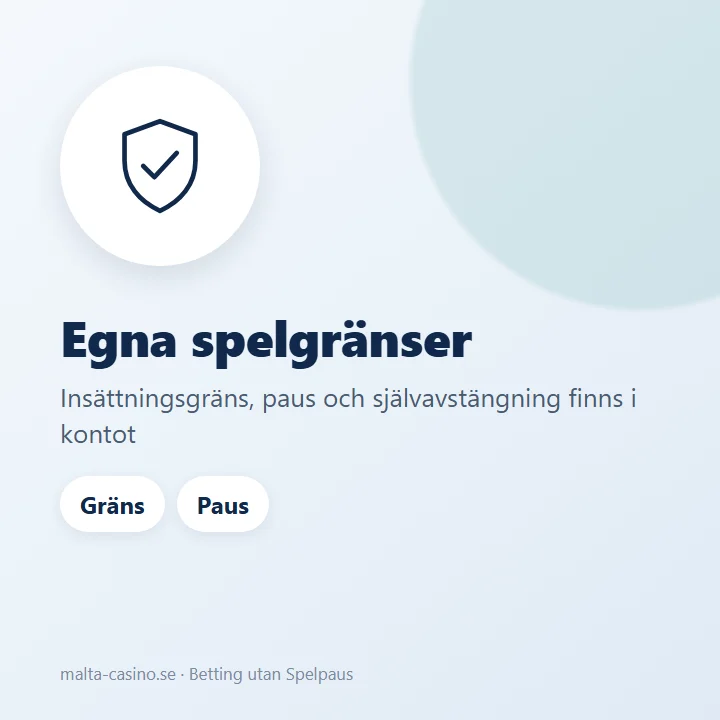 Illustration: insättningsgräns, paus och självavstängning i kontot
