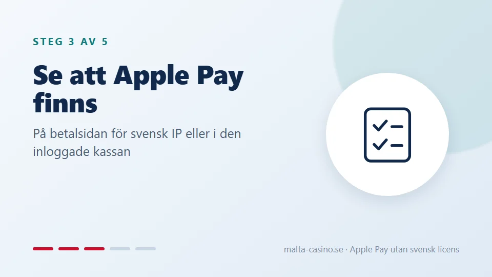 Se att Apple Pay finns för ditt konto