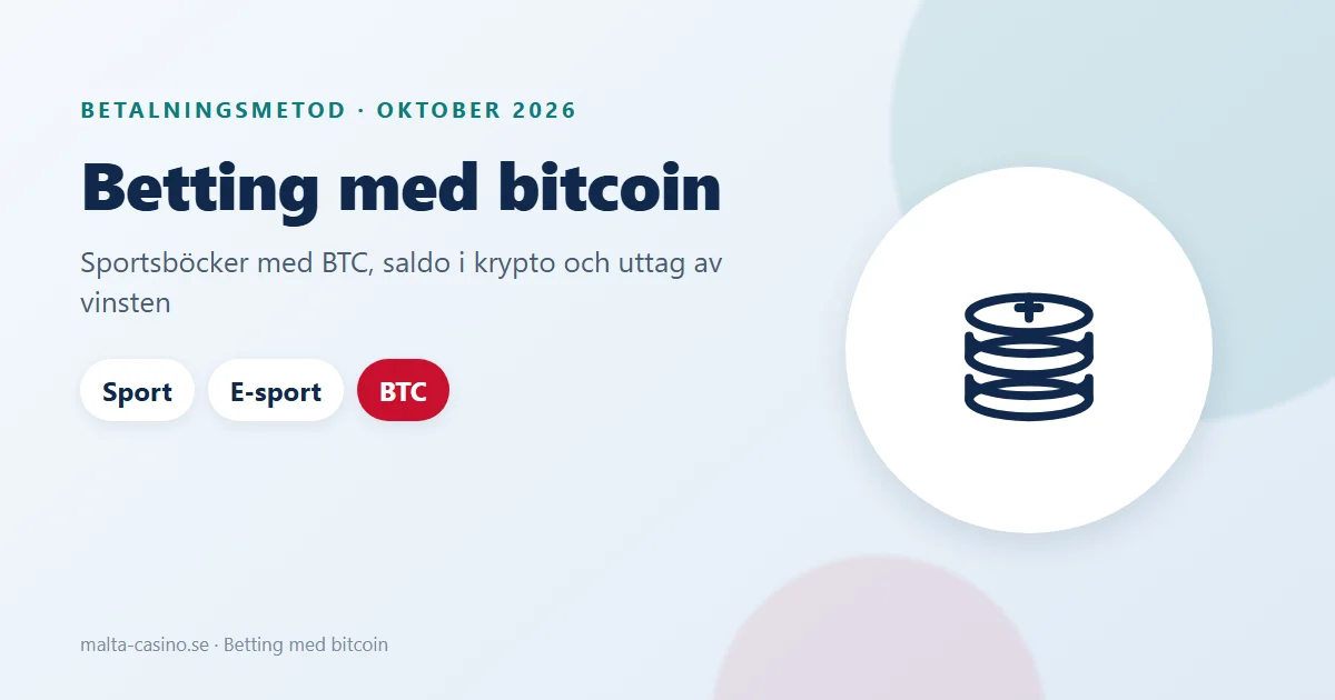 Illustration: betting utan svensk licens med bitcoin, från insättning i BTC till uttag av vinsten
