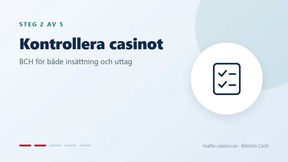 Kontrollera att casinot tar BCH åt båda hållen