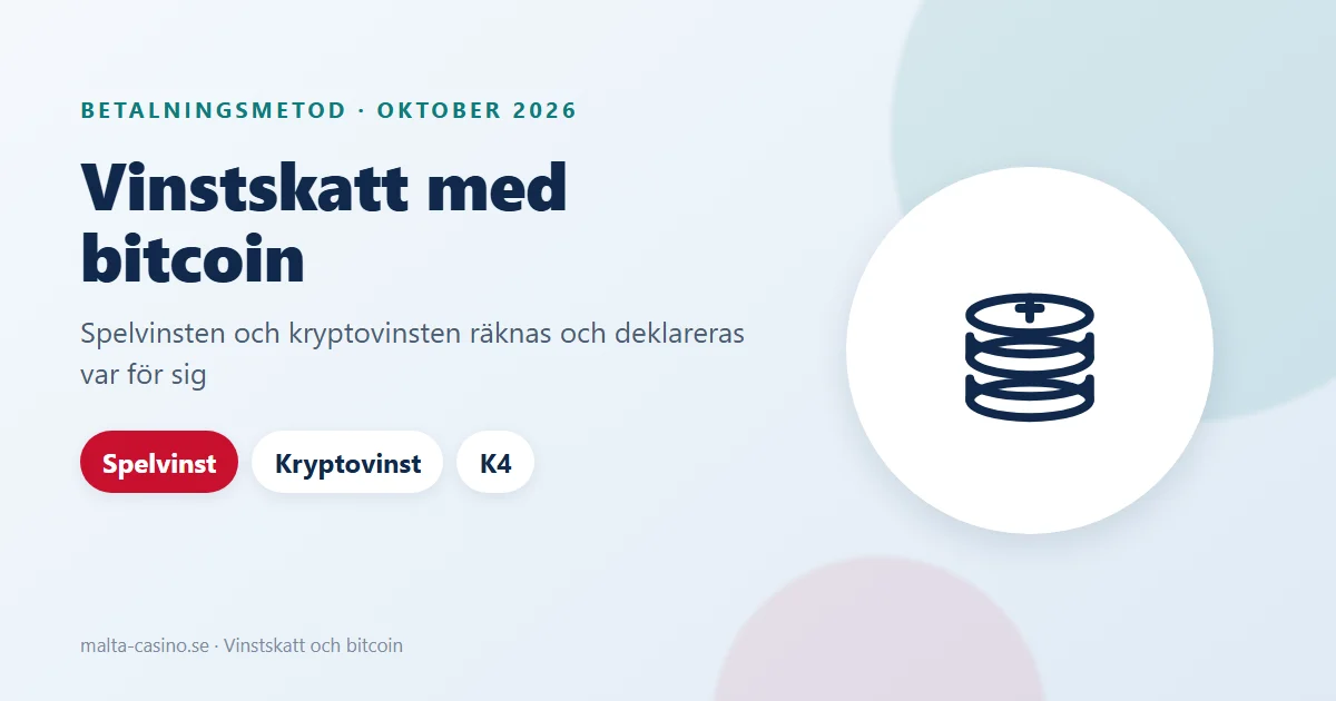 Illustration: bitcoin vinstskatt, spelvinst och kryptovinst redovisas var för sig