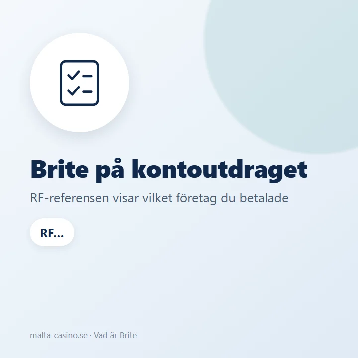 Illustration: raden Brite och en RF-referens på kontoutdraget