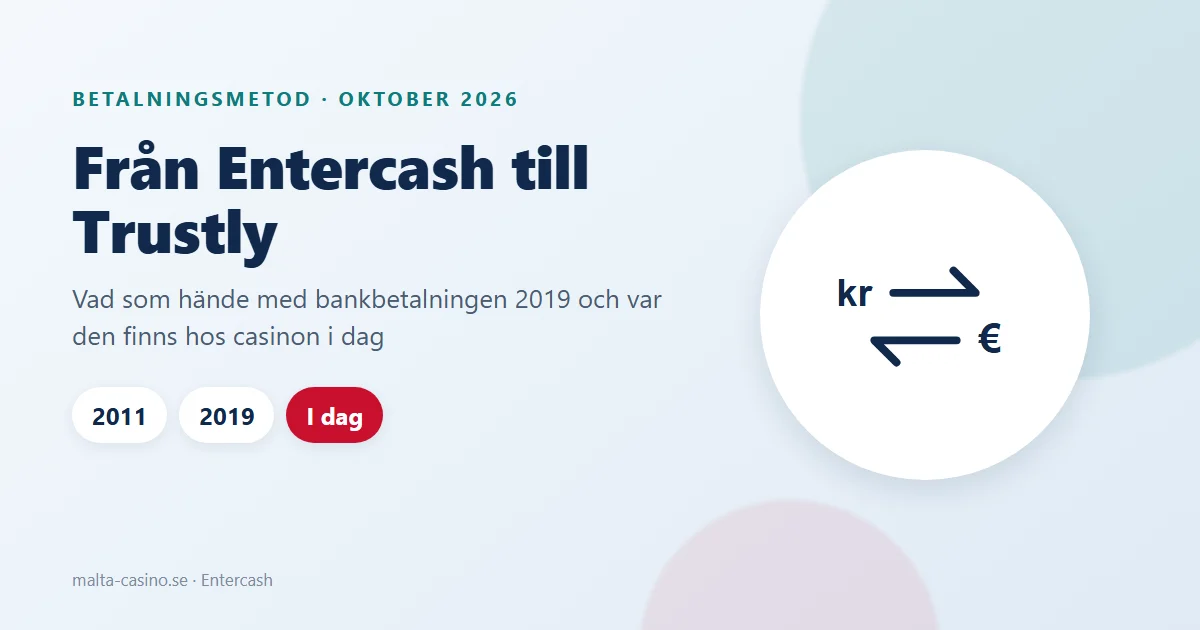 Illustration: från Entercash till Trustly, bankbetalning till ett casinokonto