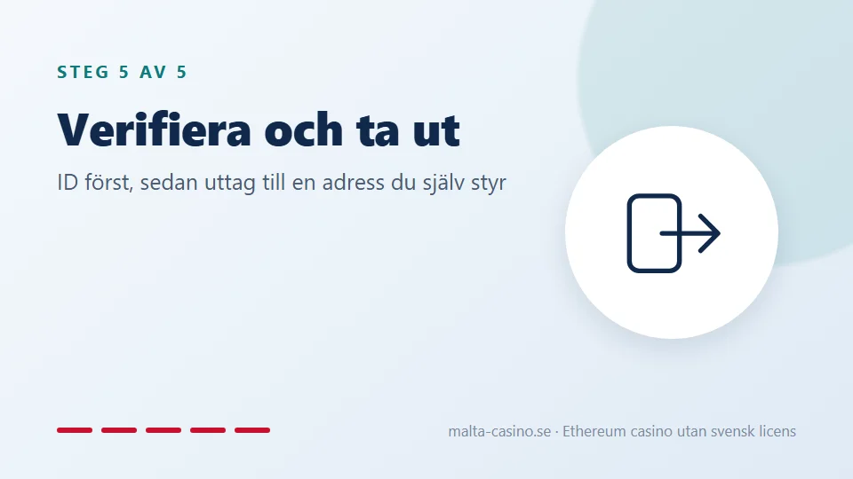 Verifiera kontot och ta ut