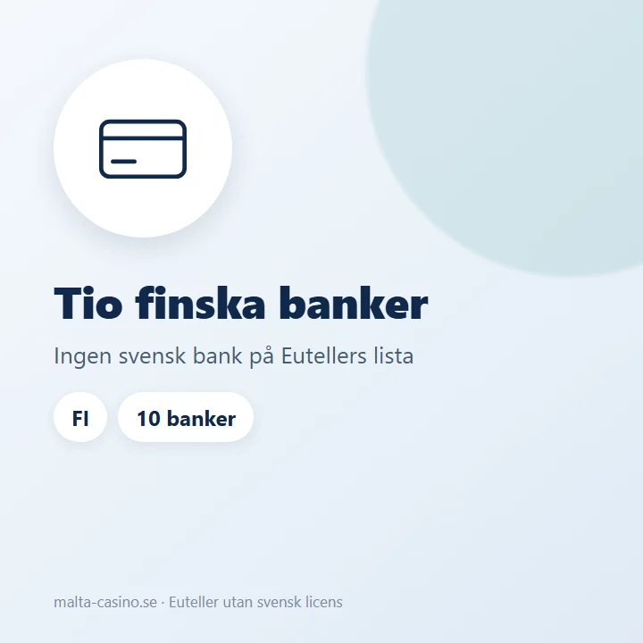 Illustration: tio finska banker i Eutellers lista, ingen svensk