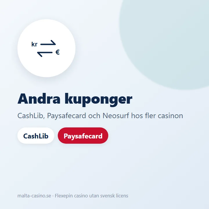 Illustration: CashLib, Paysafecard och Neosurf som alternativ till Flexepin