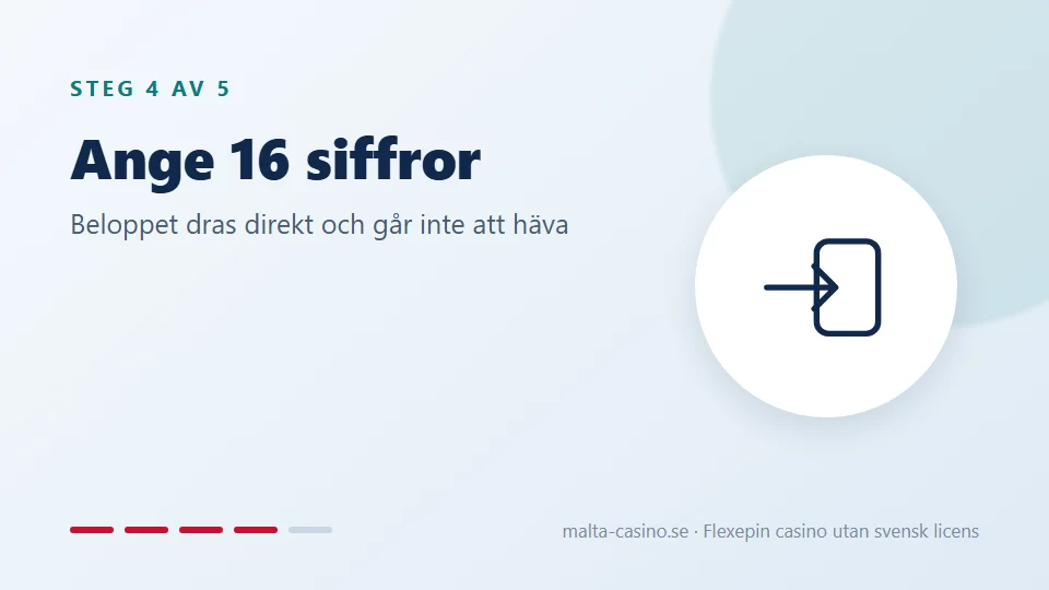 Ange de 16 siffrorna i kassan