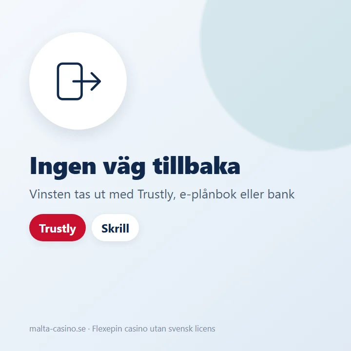 Illustration: vinsten tas ut med Trustly, e-plånbok eller bank, inte till Flexepin