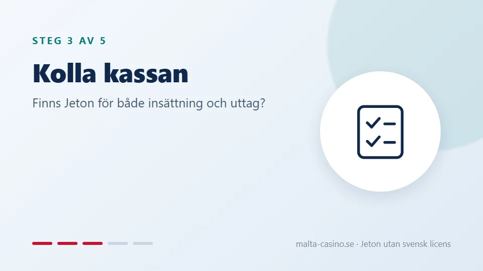 Kontrollera casinots kassa