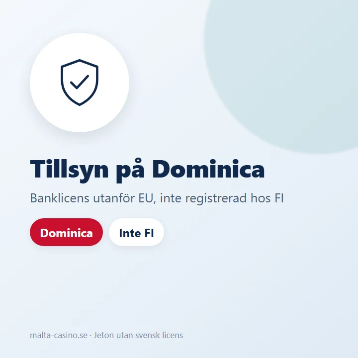 Illustration: Jetons banklicens kommer från Dominica, inte från ett EU-land