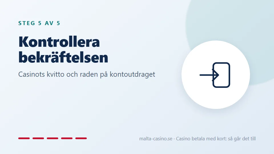 Kontrollera bekräftelsen och kontoutdraget