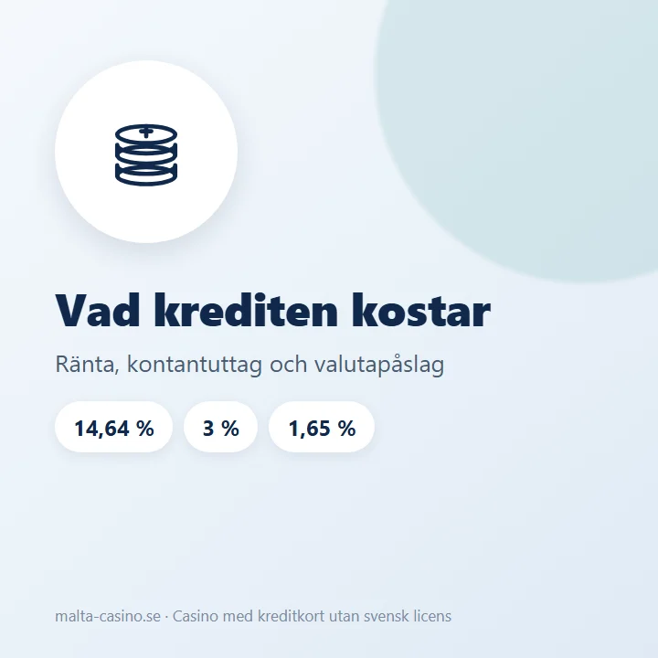 Illustration: ränta, kontantuttagsavgift och valutapåslag på kreditkortet