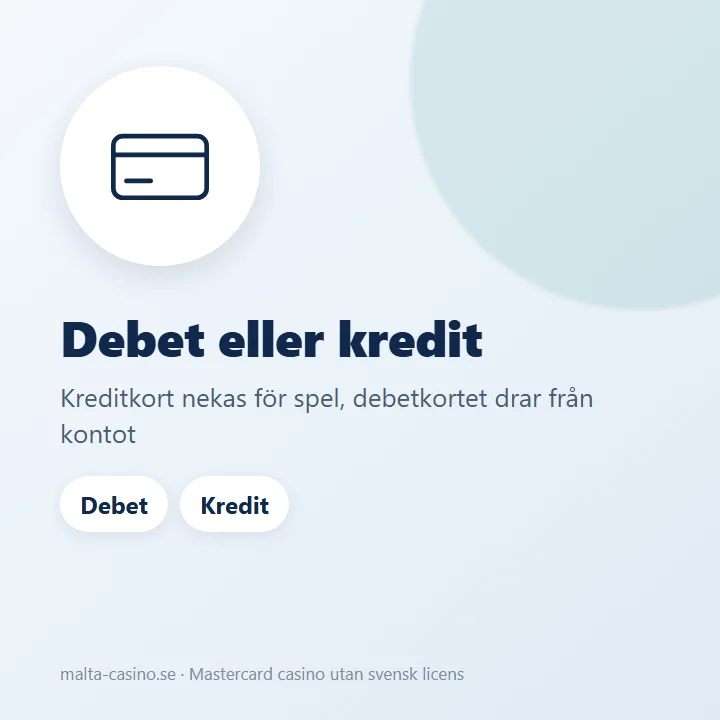Illustration: Mastercard som debetkort eller kreditkort på ett casino