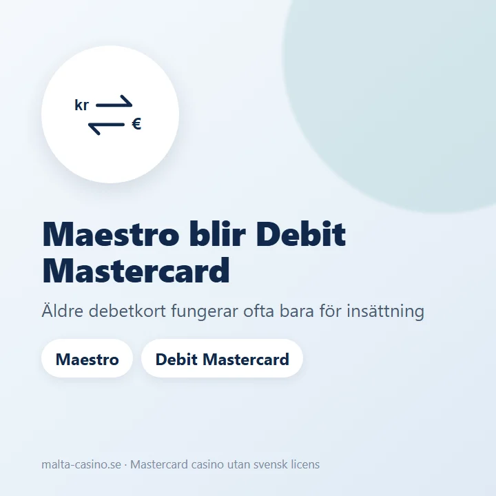 Illustration: Maestro ersätts av Debit Mastercard