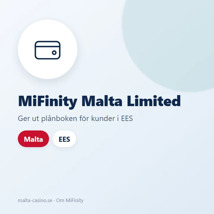 Illustration: MiFinity Malta Limited i Birkirkara ger ut plånboken för kunder i EES