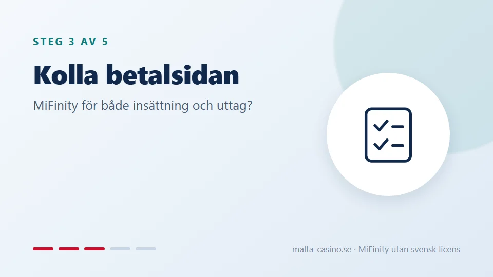 Kontrollera casinots betalsida