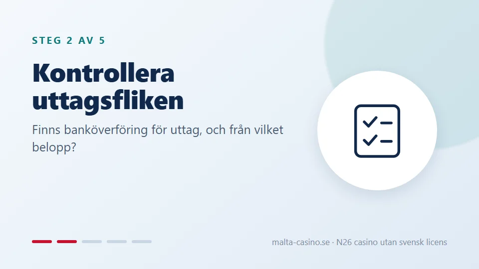 Kontrollera casinots uttagsflik