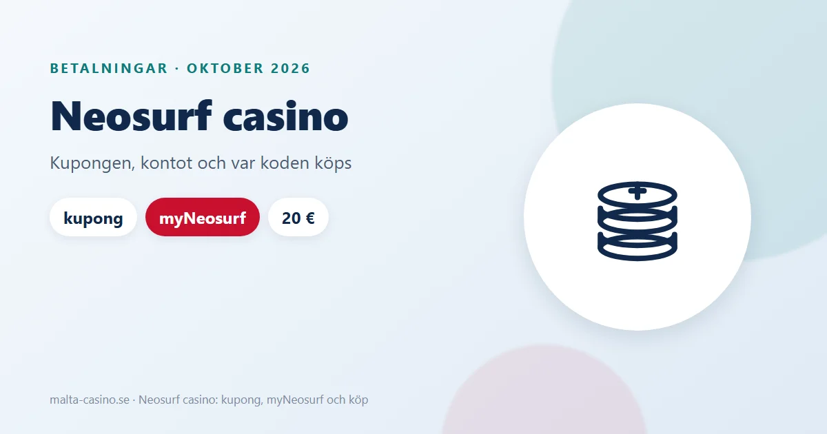 Illustration: Neosurf casino, förbetald kupong och myNeosurf-konto