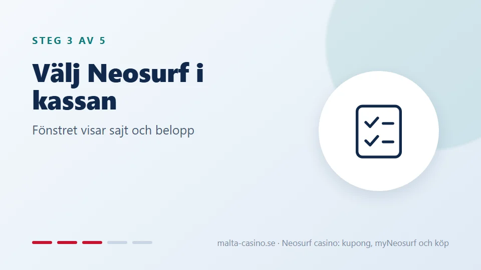 Välj Neosurf i kassan