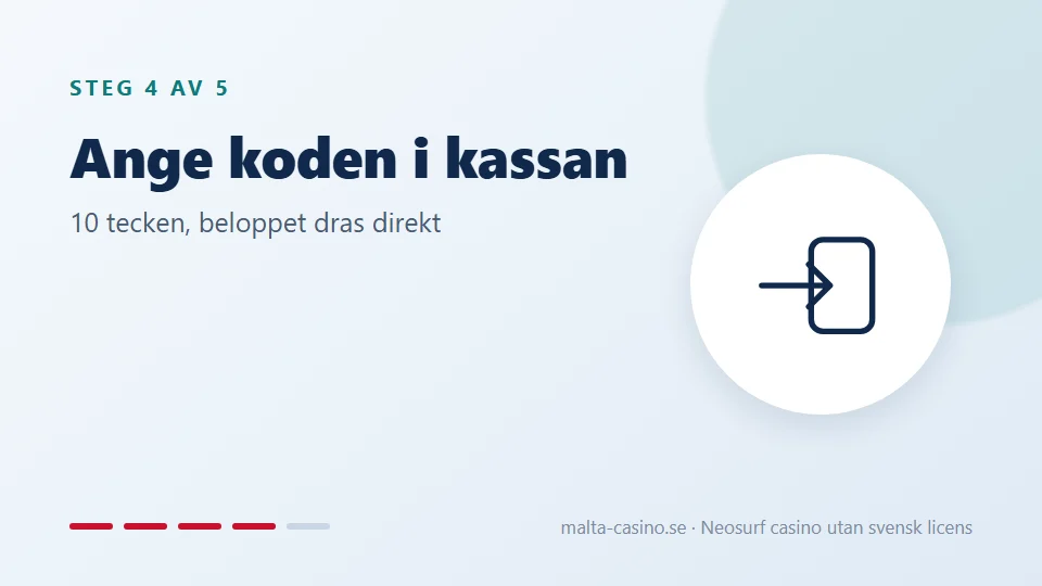Ange de 10 tecknen i kassan