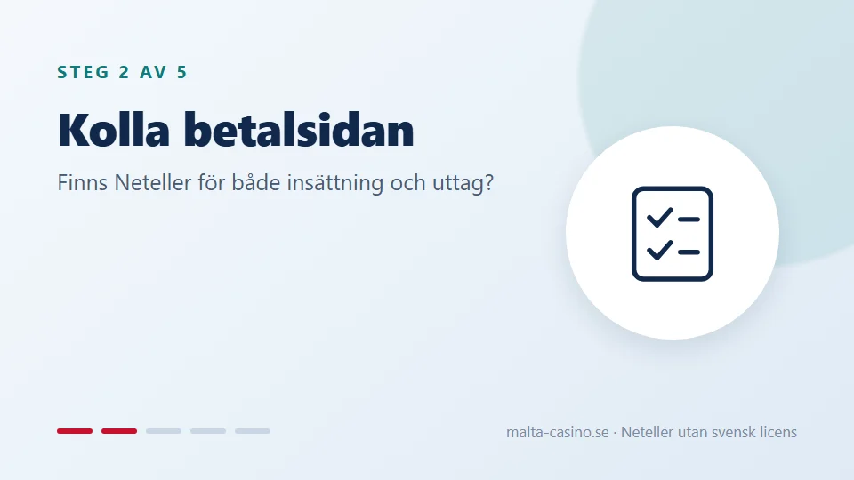 Kontrollera casinots betalsida