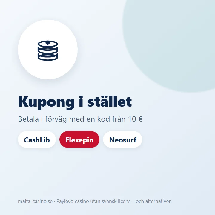 Illustration: kuponger som CashLib, Flexepin och Neosurf betalas i förväg