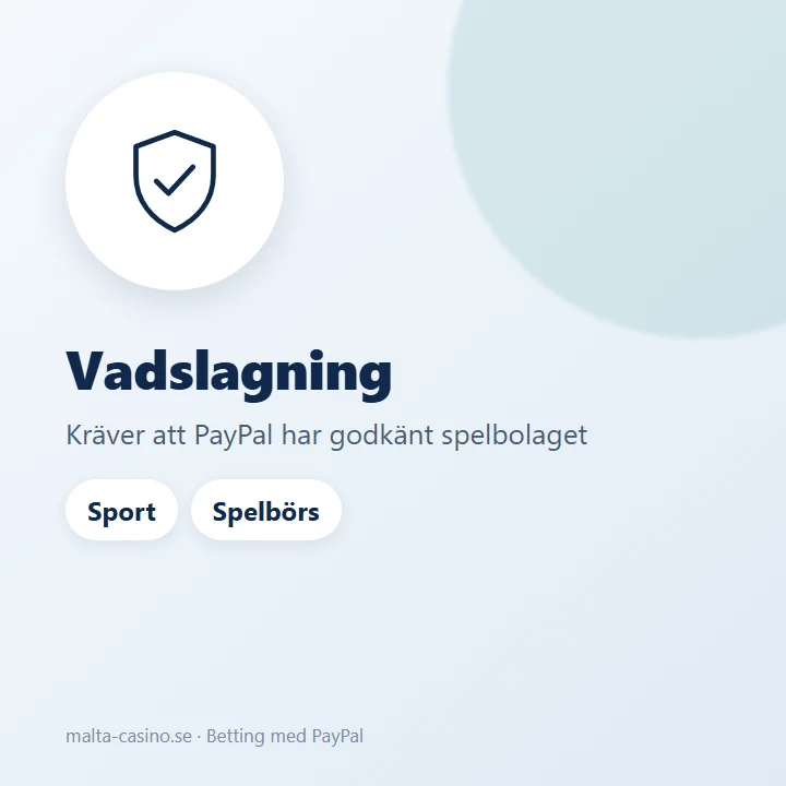 Illustration: vadslagning med PayPal kräver ett godkänt spelbolag