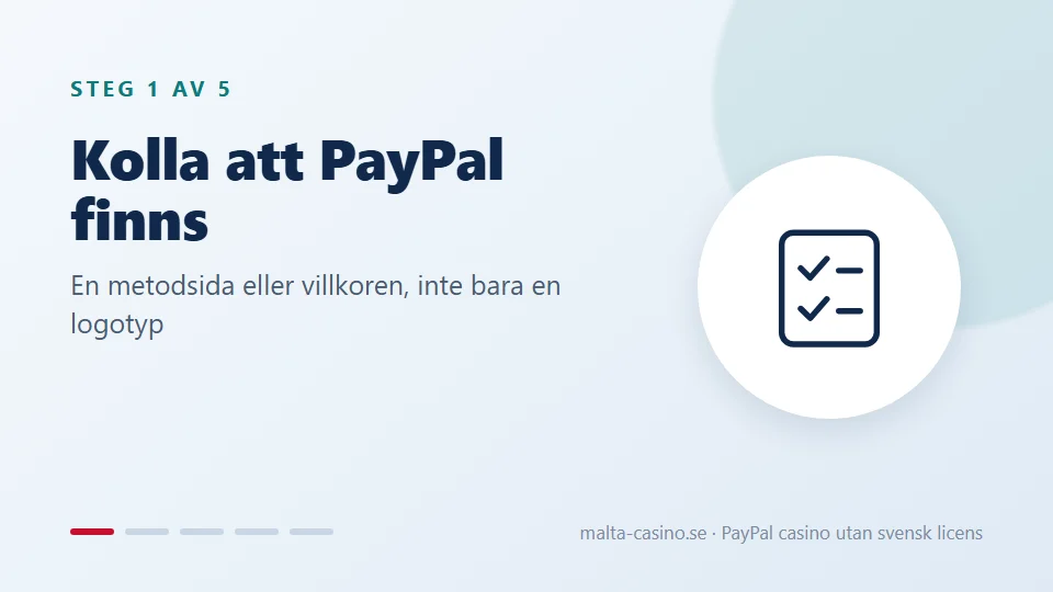 Kontrollera att PayPal finns för svenska konton