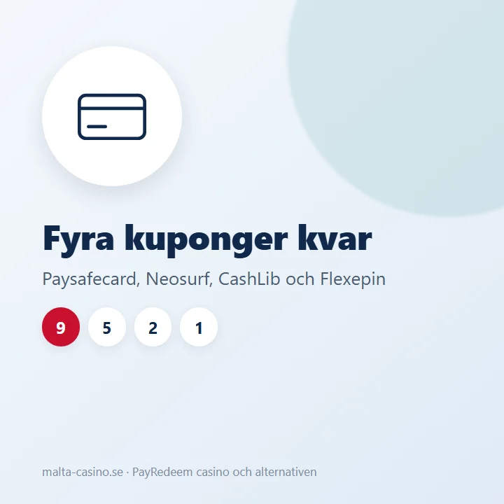 Illustration: fyra förbetalda kuponger som ersätter PayRedeem