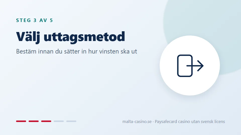 Välj uttagsmetod innan du sätter in