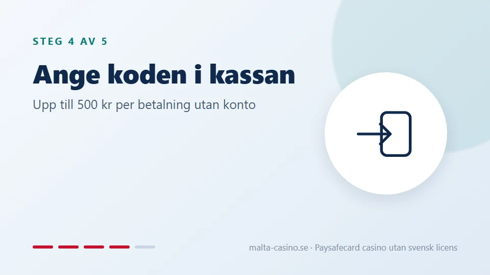 Ange den 16-siffriga koden i kassan