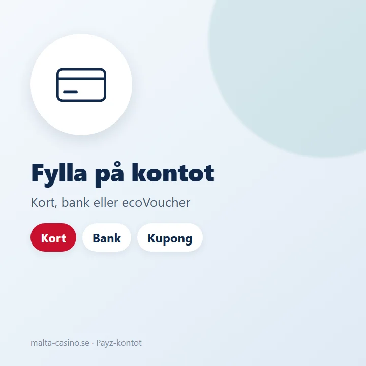 Illustration: påfyllning av Payz-kontot med kort, bank eller ecoVoucher