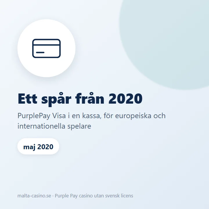 Illustration: PurplePay Visa i en casinokassa 2020, det enda daterade spåret av betalsättet