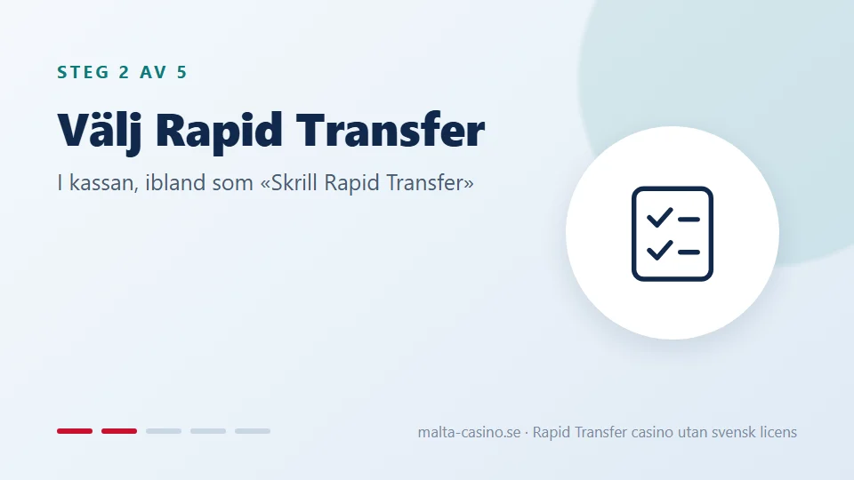 Välj Rapid Transfer i kassan