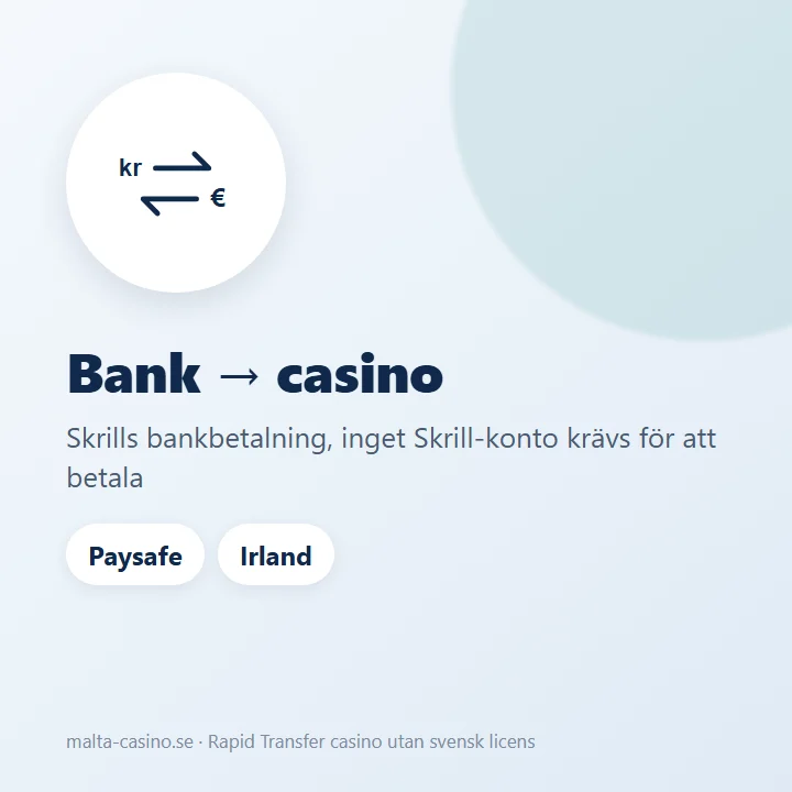 Illustration: Rapid Transfer flyttar pengar från bankkontot till casinot