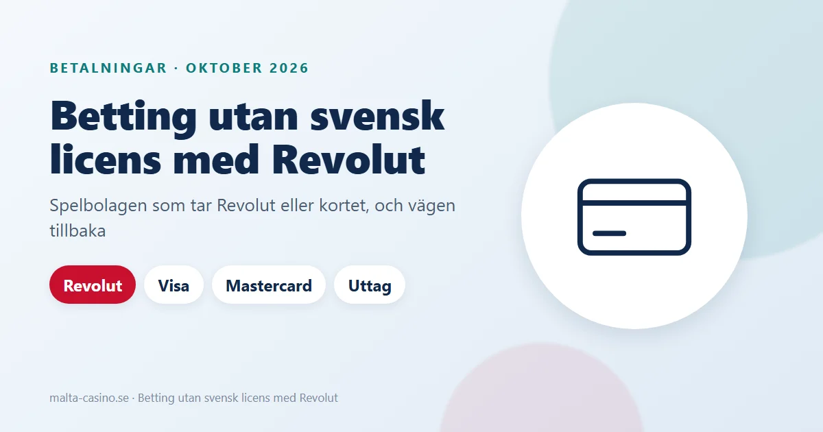 Illustration: betting utan svensk licens med Revolut – konto, kort och uttag