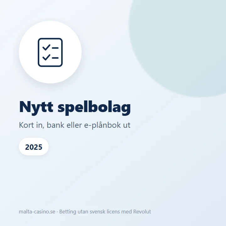 Illustration: nytt spelbolag med kortinsättning och uttag via bank