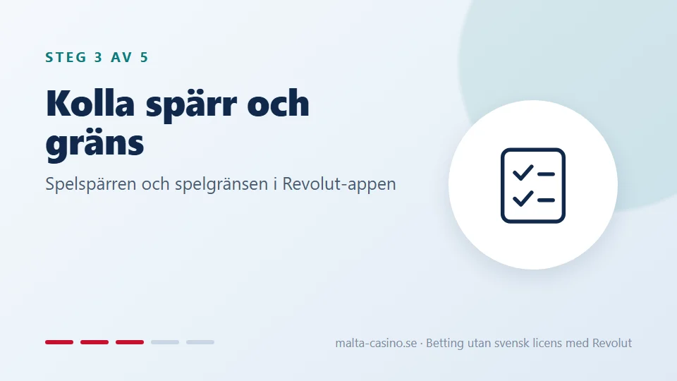 Kolla spelspärren och gränsen i appen
