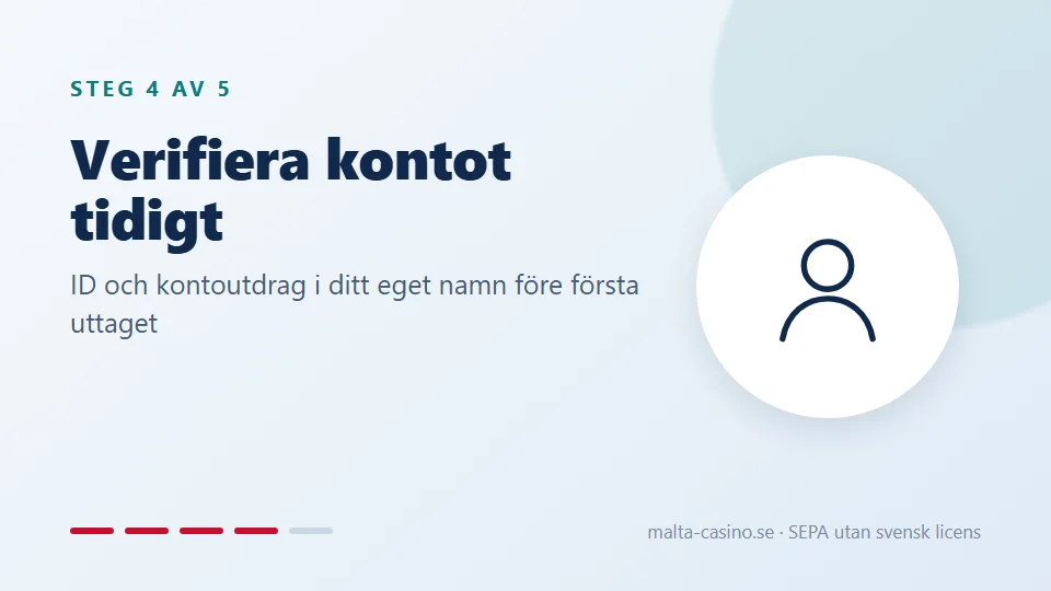 Verifiera kontot tidigt