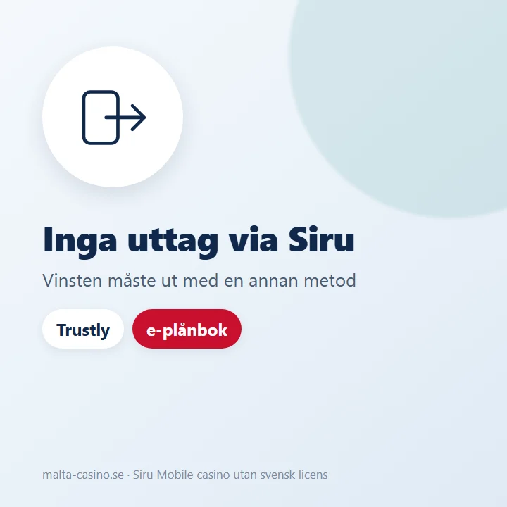Illustration: Siru Mobile fungerar bara för betalning, uttaget går med en annan metod