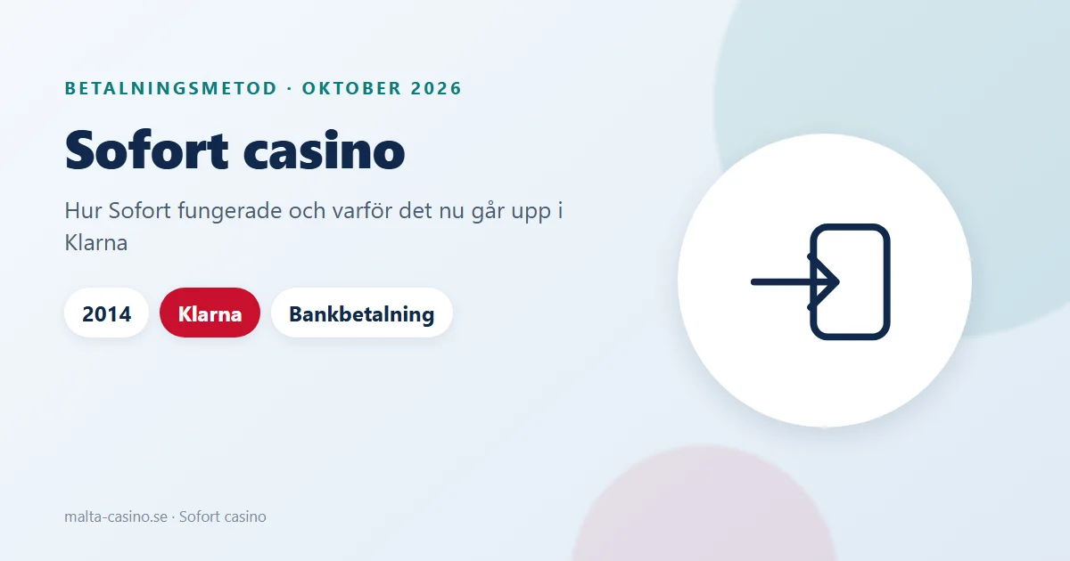 Illustration: Sofort casino, från tysk bankbetalning till en del av Klarna