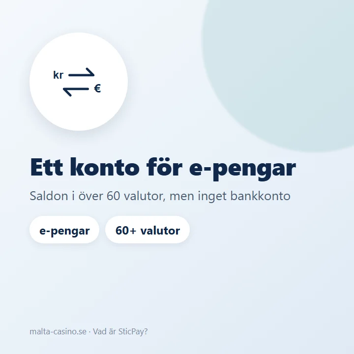 Illustration: SticPay är ett konto för elektroniska pengar med saldon i flera valutor