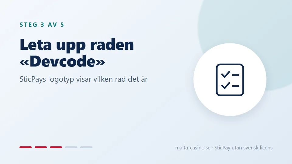Leta upp raden «Devcode»