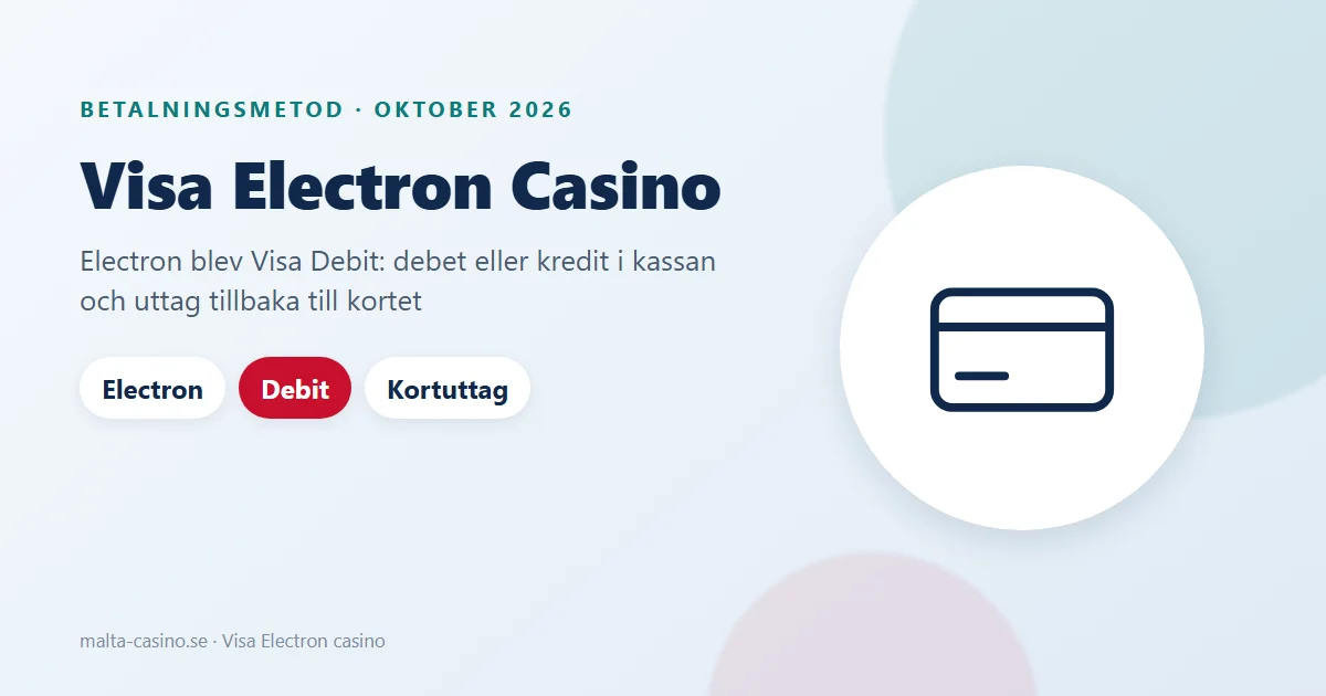 Illustration: Visa Electron casino, från Electron till Visa Debit, debet eller kredit och uttag till kortet