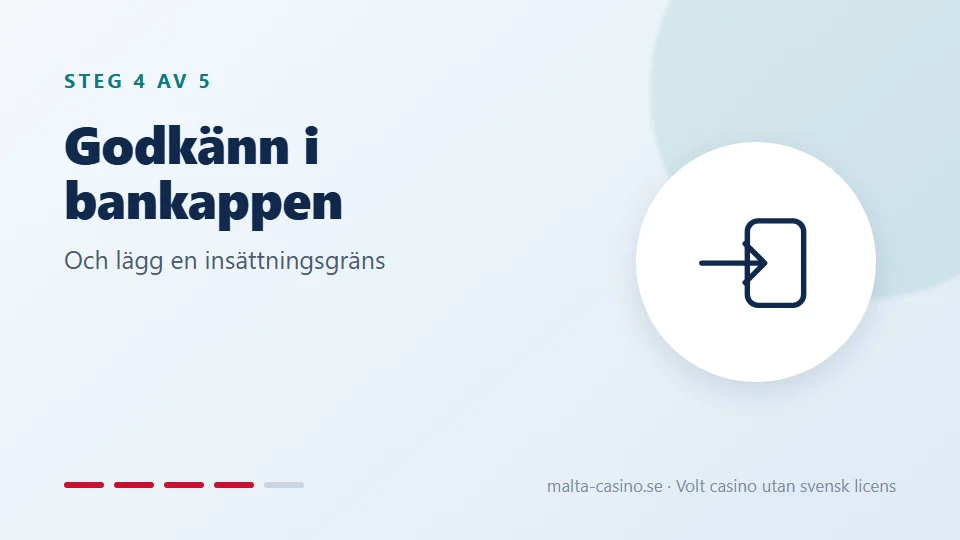 Godkänn i bankappen och sätt en gräns