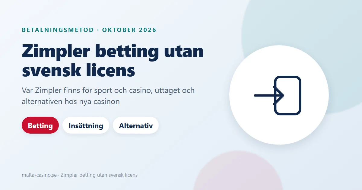 Illustration: Zimpler betting utan svensk licens, insättning från bankkontot till sport och casino