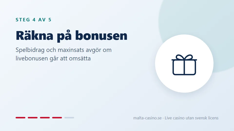 Räkna på bonusen före insättningen