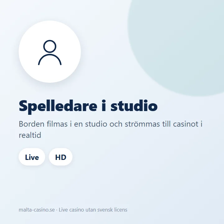Illustration: spelledare i en studio, strömmat till casinot i realtid