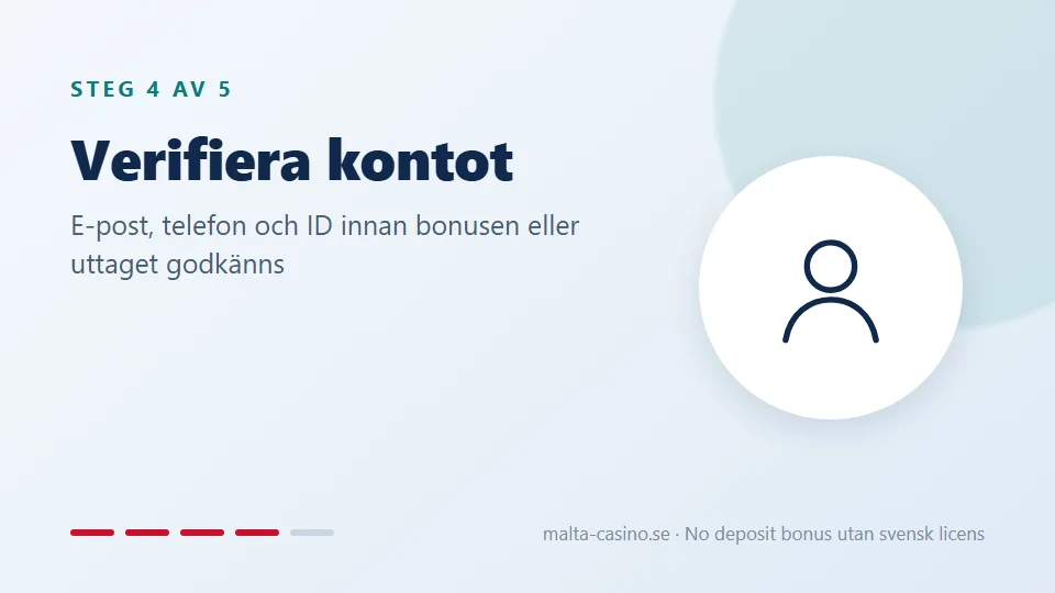 Verifiera kontot och begär bonusen