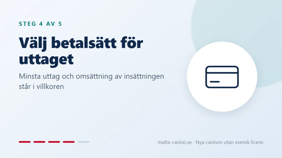 Välj betalsätt med hänsyn till uttaget